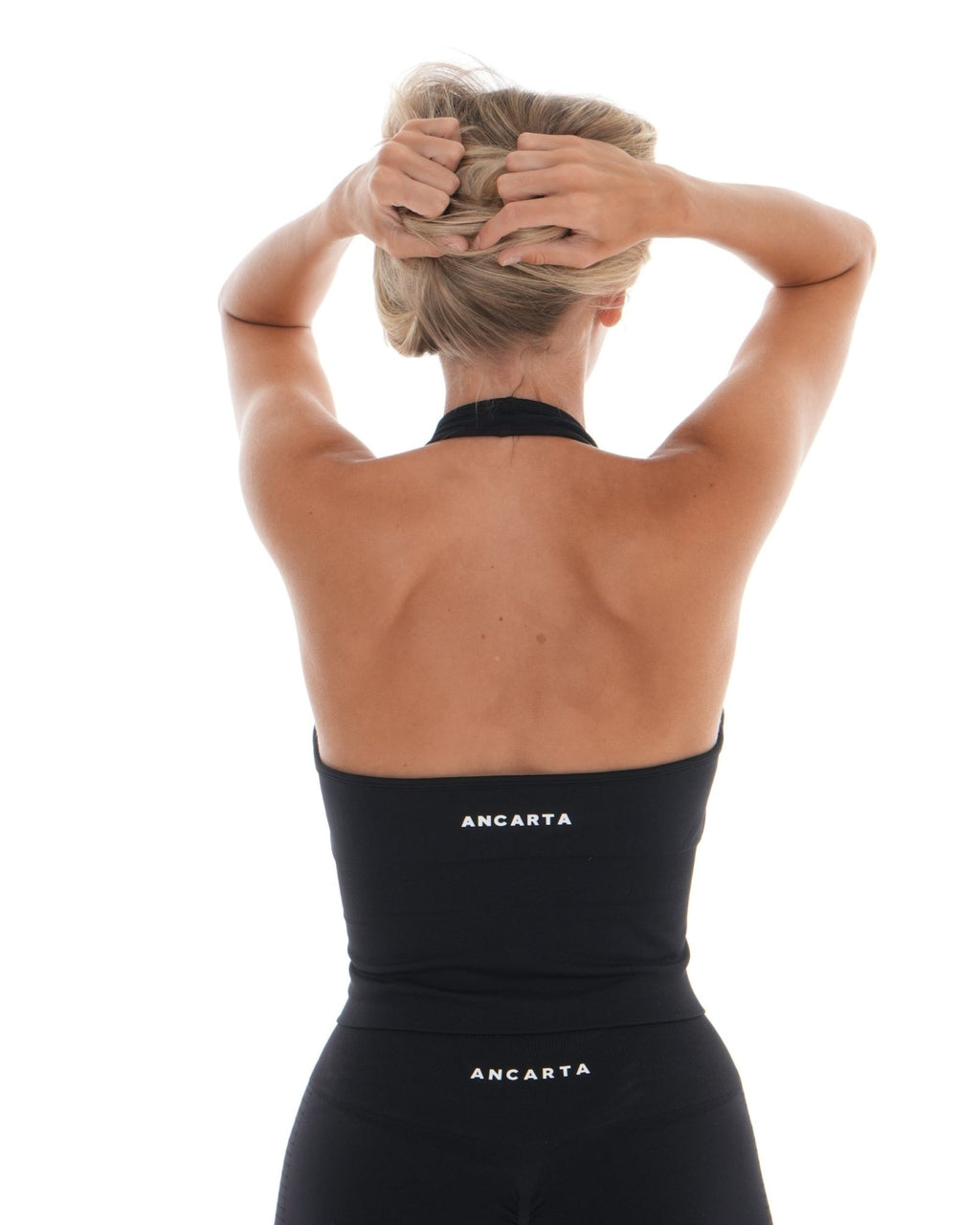 Skye Halter Top – Black activewear by ANCARTA – Australian athleisure brand