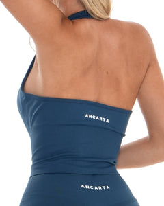Skye Halter Top – Storm Navy activewear by ANCARTA – Australian athleisure brand