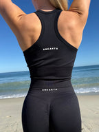 Skye Tank – Black activewear by ANCARTA – Australian athleisure brand