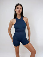 Skye Tank – Storm Navy activewear by ANCARTA – Australian athleisure brand