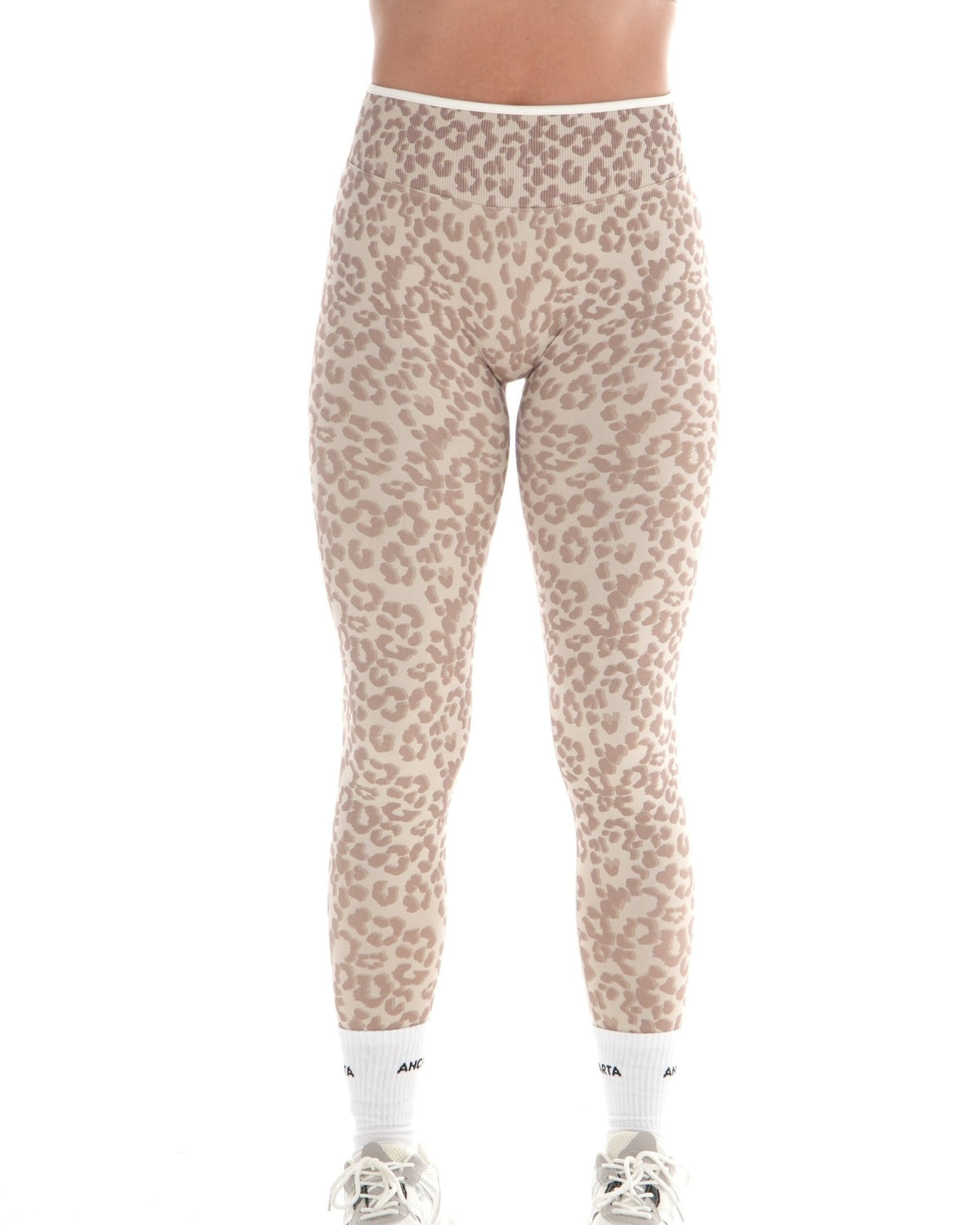Vital Leopard Leggings – Beige activewear by ANCARTA – Australian athleisure brand