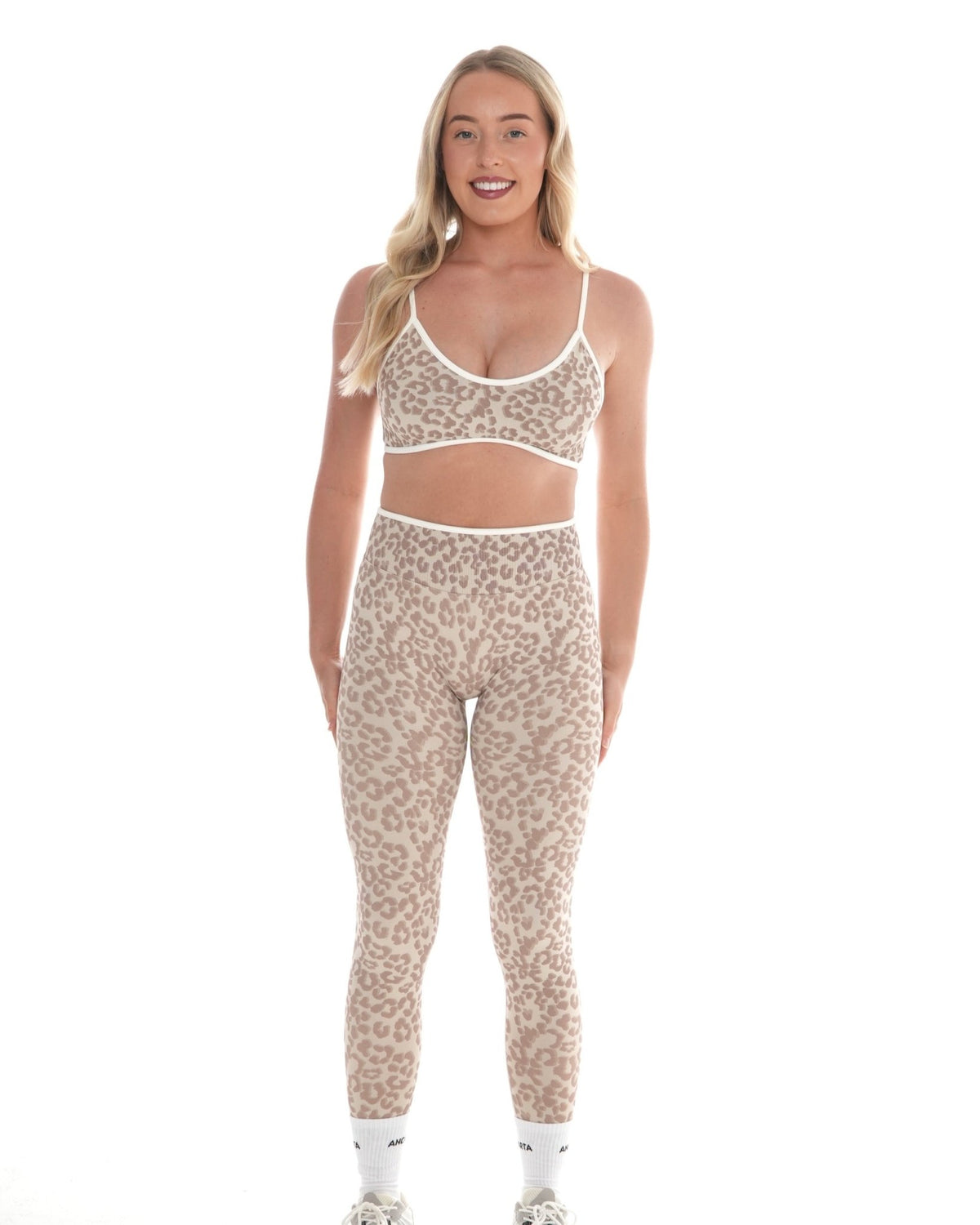 Vital Leopard Leggings – Beige activewear by ANCARTA – Australian athleisure brand