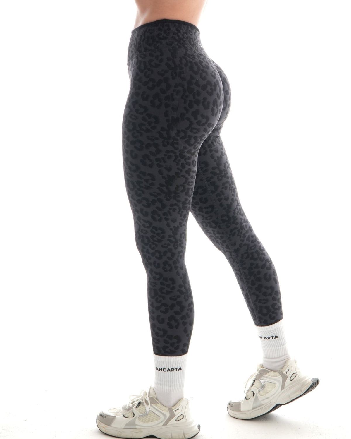 Vital Leopard Leggings – Black activewear by ANCARTA – Australian athleisure brand