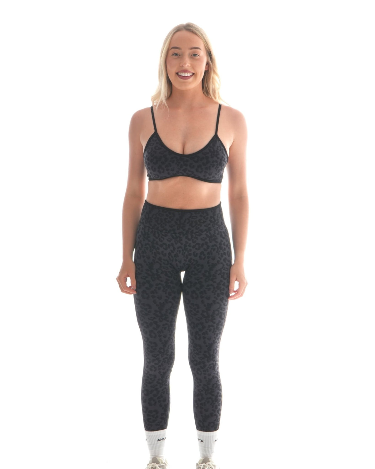 Vital Leopard Leggings – Black activewear by ANCARTA – Australian athleisure brand