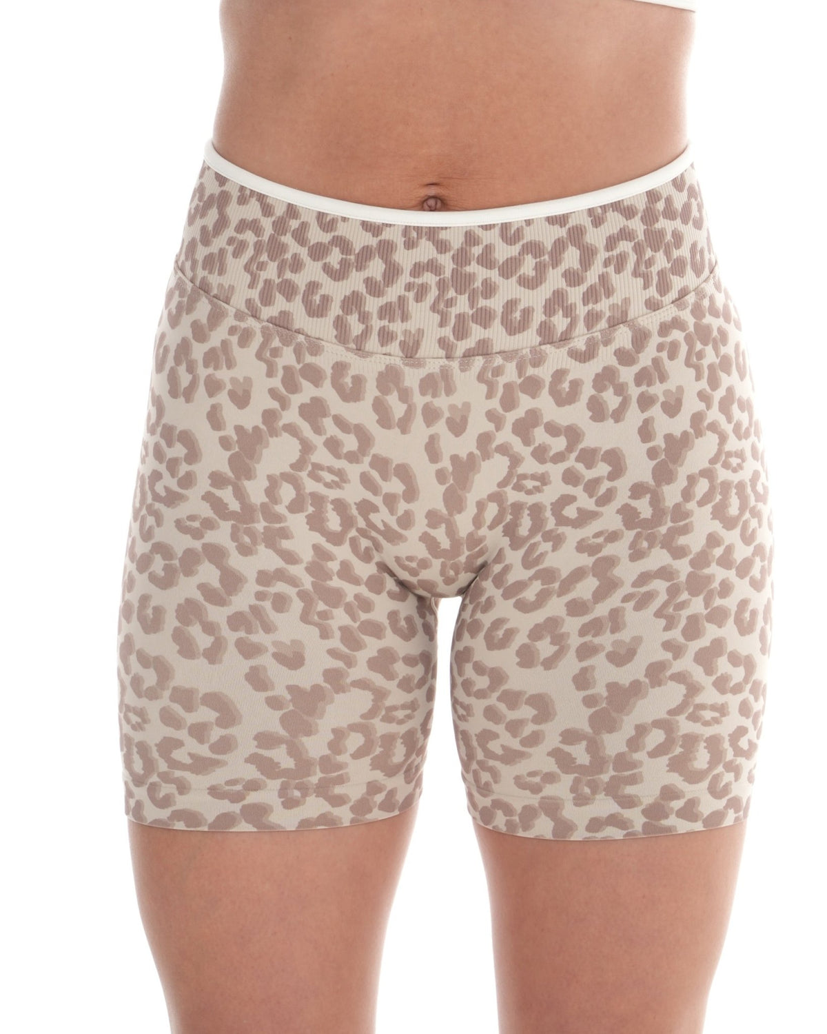 Vital Leopard Shorts – Beige activewear by ANCARTA – Australian athleisure brand