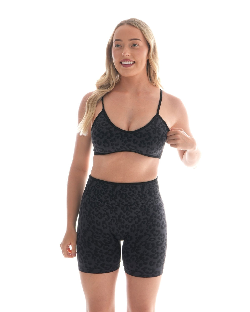 Vital Leopard Shorts – Black activewear by ANCARTA – Australian athleisure brand