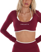 Vital Long Sleeve Crop - Deep Cherry activewear by ANCARTA – Australian athleisure brand