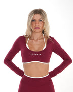 Vital Long Sleeve Crop - Deep Cherry activewear by ANCARTA – Australian athleisure brand