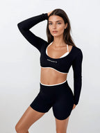 Vital Long Sleeve Crop — Obsidian activewear by ANCARTA – Australian athleisure brand
