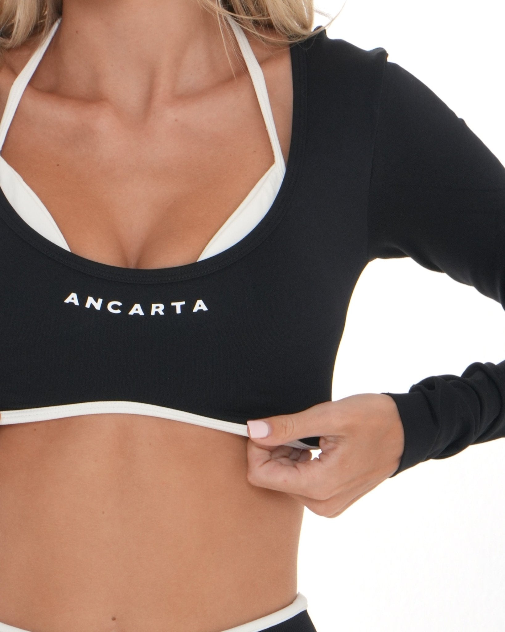 Vital Long Sleeve Crop - Obsidian activewear by ANCARTA – Australian athleisure brand