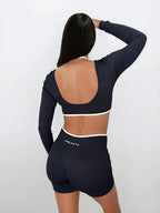 Vital Long Sleeve Crop — Obsidian activewear by ANCARTA – Australian athleisure brand