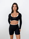 Vital Long Sleeve Crop — Obsidian activewear by ANCARTA – Australian athleisure brand