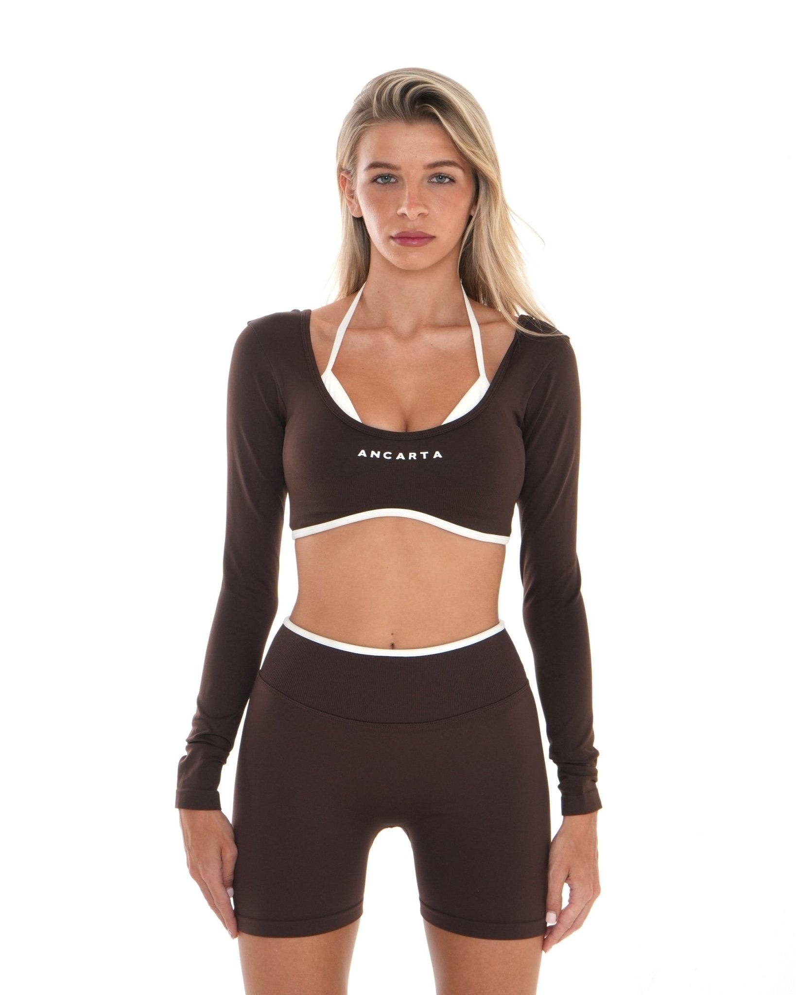 Vital Shorts – Coffee activewear by ANCARTA – Australian athleisure brand