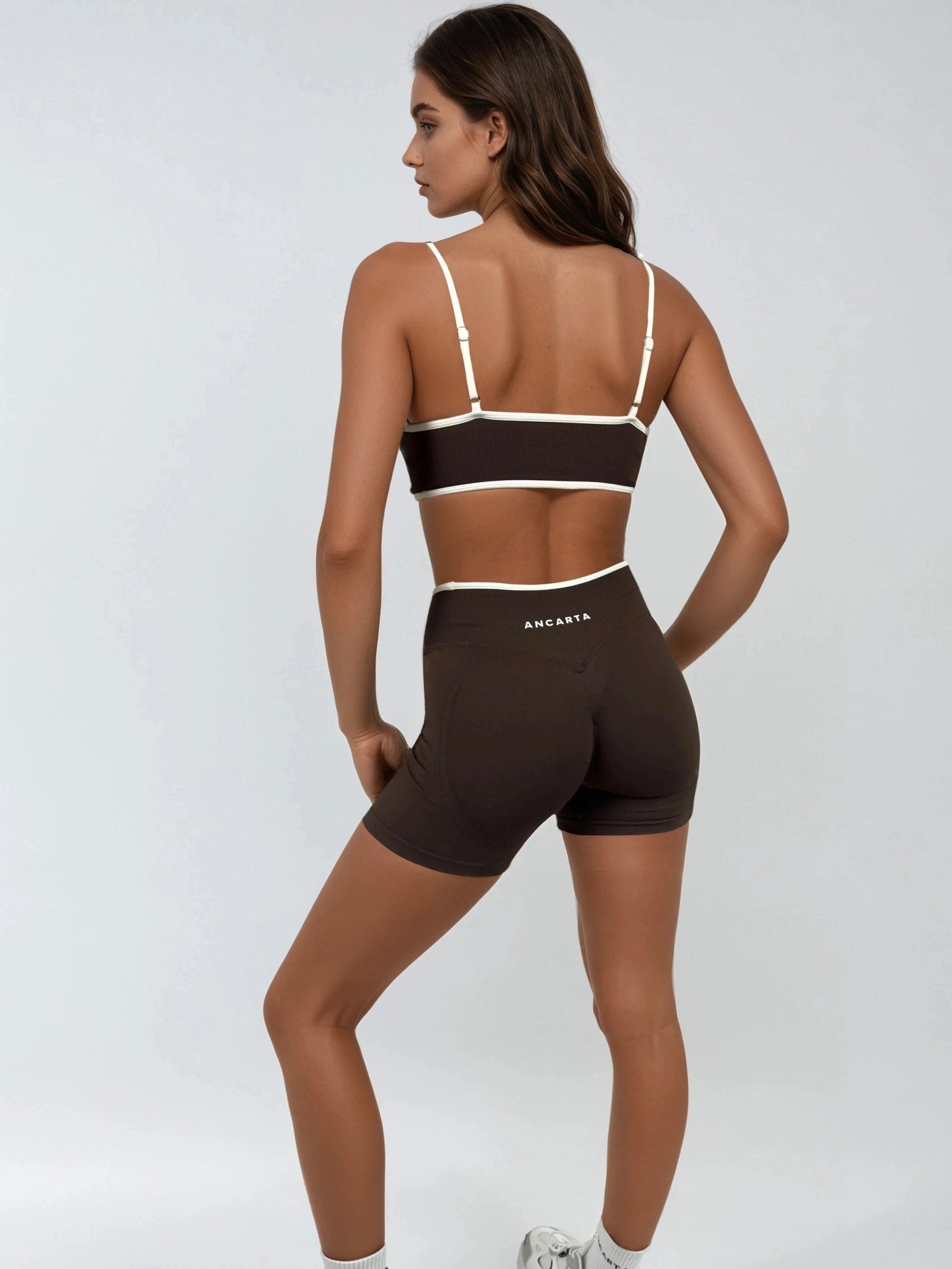 Vital Shorts – Coffee activewear by ANCARTA – Australian athleisure brand