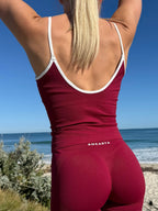 Vital Tank – Deep Cherry activewear by ANCARTA – Australian athleisure brand