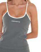 Vital Tank – Soft Slate activewear by ANCARTA – Australian athleisure brand